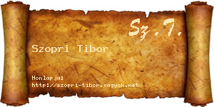 Szopri Tibor névjegykártya